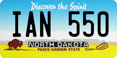 ND license plate IAN550