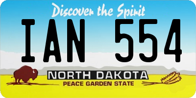 ND license plate IAN554