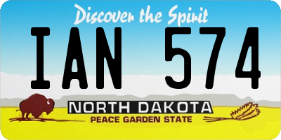 ND license plate IAN574