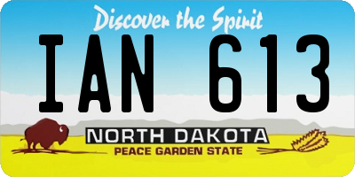 ND license plate IAN613