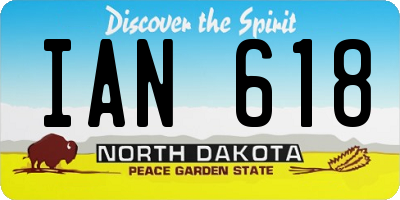 ND license plate IAN618