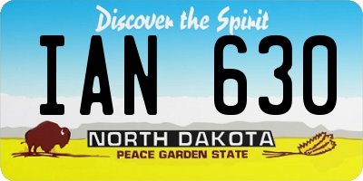 ND license plate IAN630