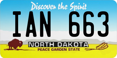 ND license plate IAN663