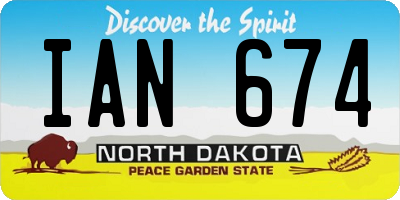 ND license plate IAN674