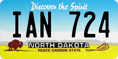 ND license plate IAN724