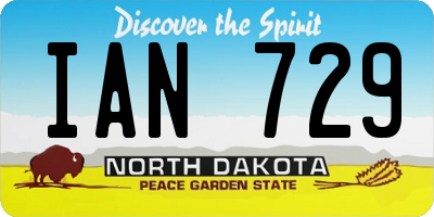 ND license plate IAN729