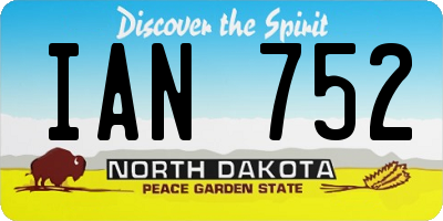 ND license plate IAN752