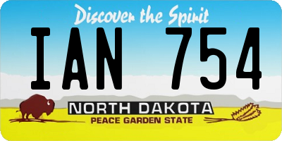 ND license plate IAN754