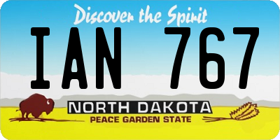 ND license plate IAN767
