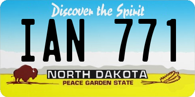 ND license plate IAN771