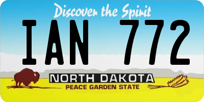ND license plate IAN772