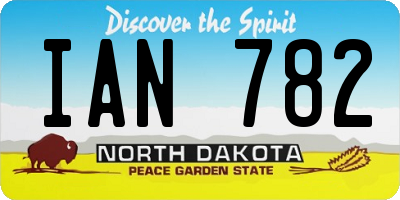 ND license plate IAN782