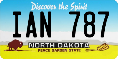ND license plate IAN787