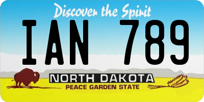 ND license plate IAN789