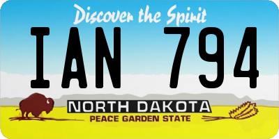 ND license plate IAN794