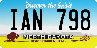 ND license plate IAN798