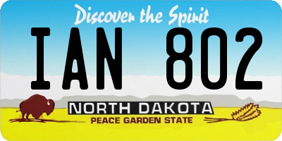 ND license plate IAN802