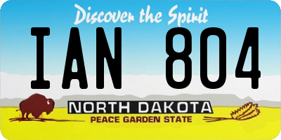 ND license plate IAN804