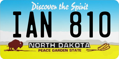 ND license plate IAN810