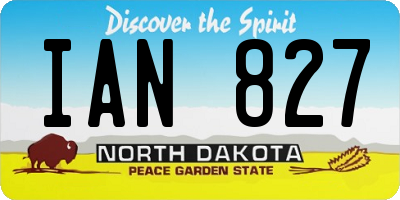 ND license plate IAN827