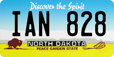 ND license plate IAN828