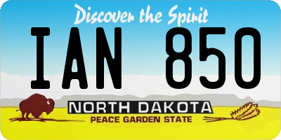ND license plate IAN850