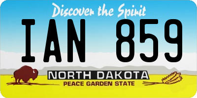 ND license plate IAN859