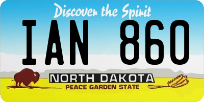 ND license plate IAN860