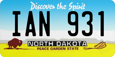 ND license plate IAN931