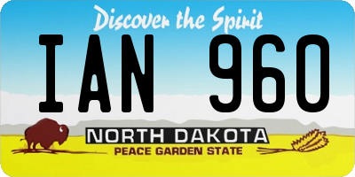 ND license plate IAN960
