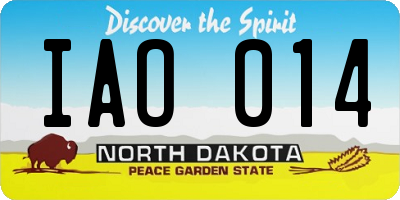 ND license plate IAO014