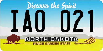 ND license plate IAO021