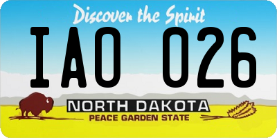 ND license plate IAO026
