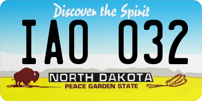 ND license plate IAO032