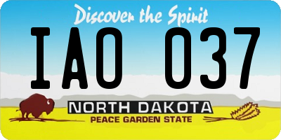 ND license plate IAO037