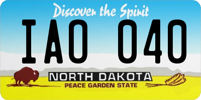 ND license plate IAO040