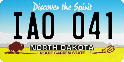 ND license plate IAO041