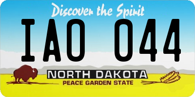 ND license plate IAO044