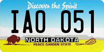ND license plate IAO051