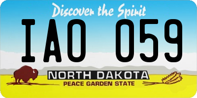 ND license plate IAO059