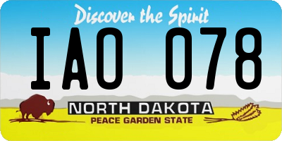 ND license plate IAO078