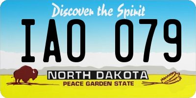 ND license plate IAO079