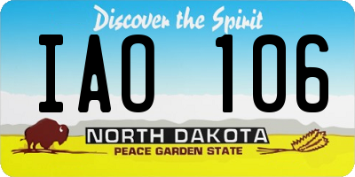 ND license plate IAO106