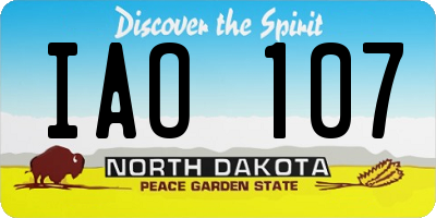 ND license plate IAO107