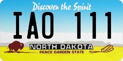 ND license plate IAO111