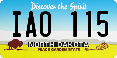 ND license plate IAO115