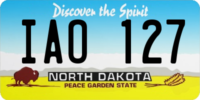 ND license plate IAO127
