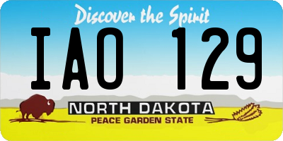 ND license plate IAO129