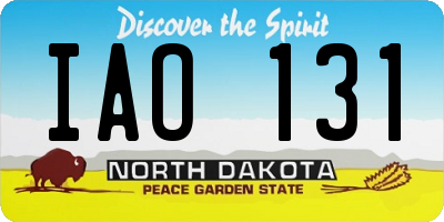 ND license plate IAO131