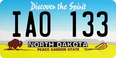 ND license plate IAO133